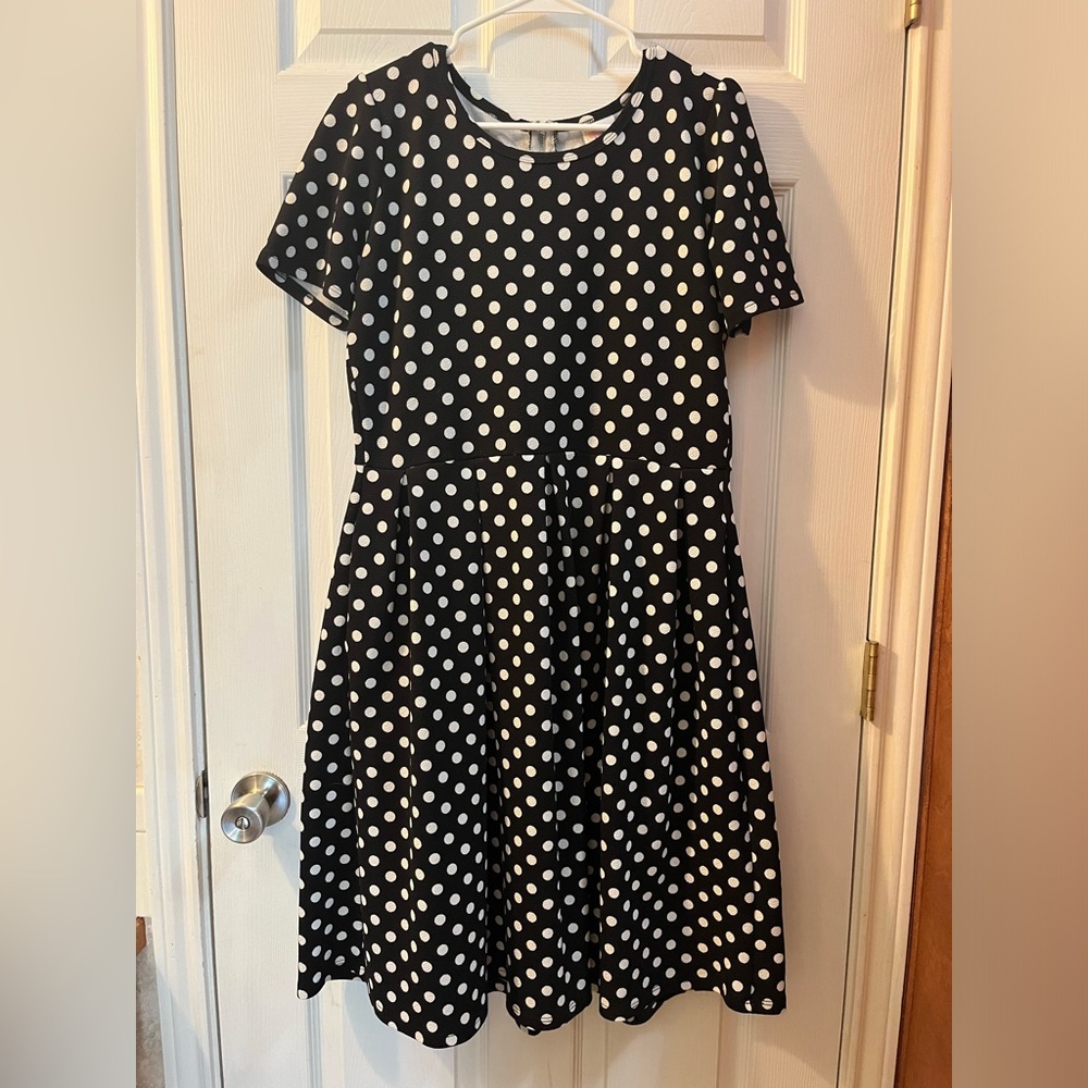 LuLaRoe Black and White Polka Dot Dress